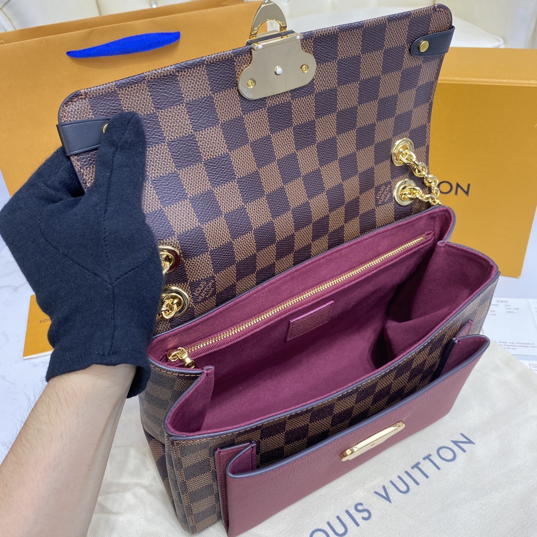 Louis Vuitton VAVIN PM Handbag Damier Ebene N40109 Bordeaux